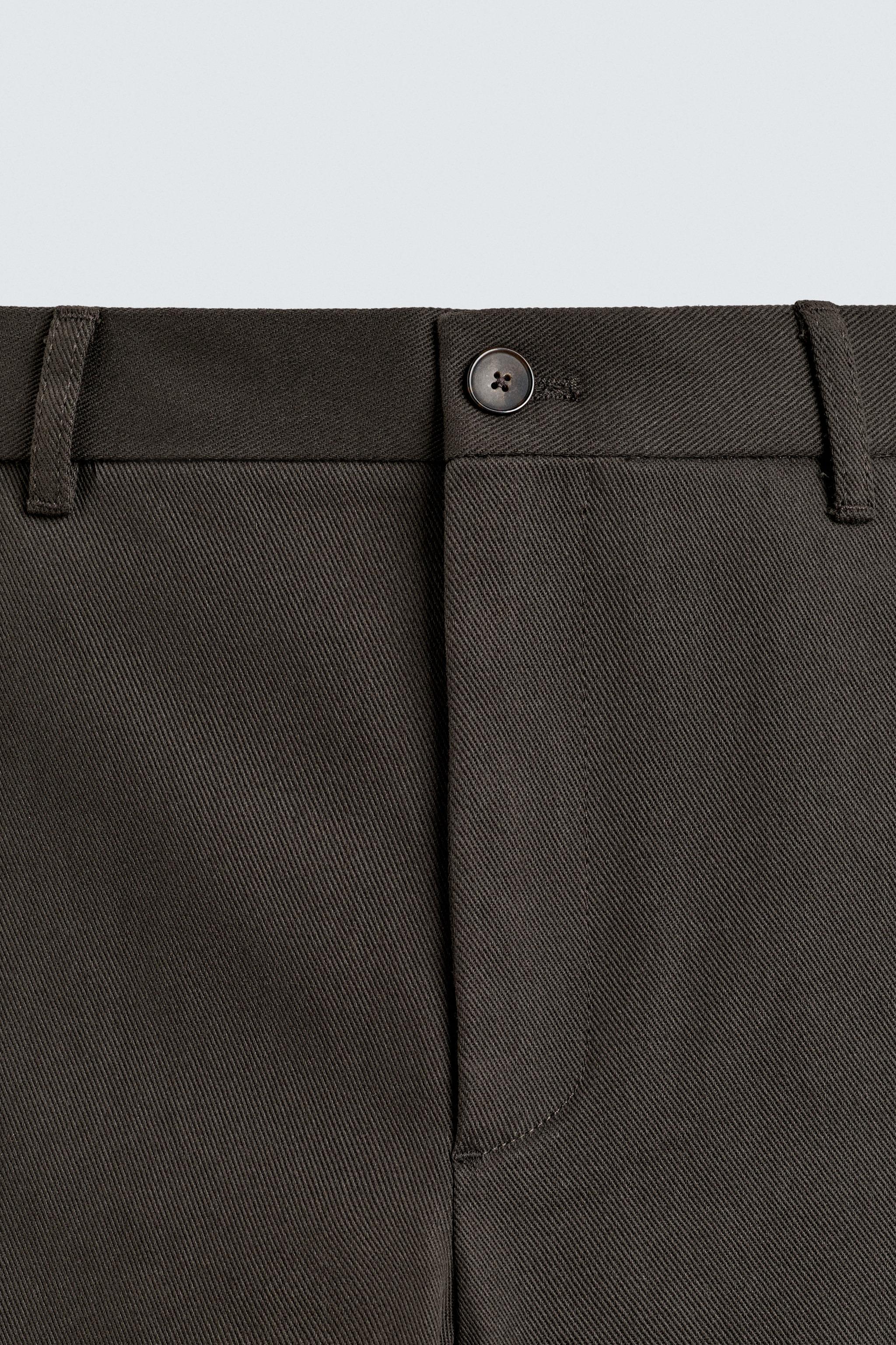 TEXTURED STRAIGHT FIT PANTS